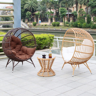 Nordic Outdoor Leisure Rattan Lazy Bird's Nest Chair Courtyard Balcony Double Internet-popular Creative Rattan Chair Garden Sofa Chair
