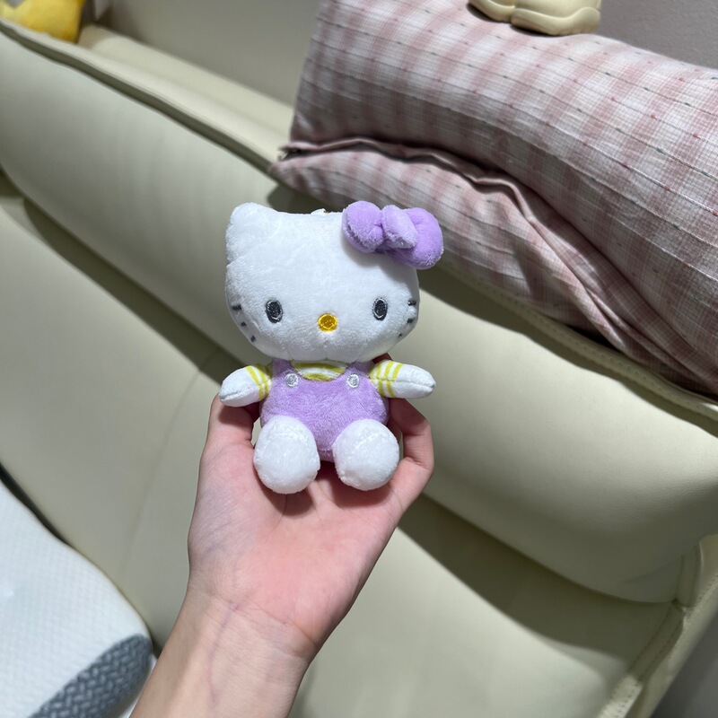 正版三丽鸥挂件紫色Hellokitty毛绒猫可爱小挂件玩偶抓机娃娃批发|undefined
