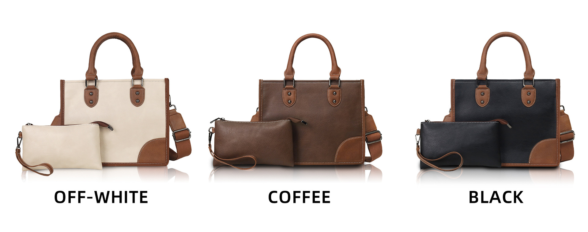 495g Weight Polyester Lining Material Sewing Thread Fashion Element Women's Pu Leather Color Block Streetwear Sewing Thread Square Zipper Bag Sets
