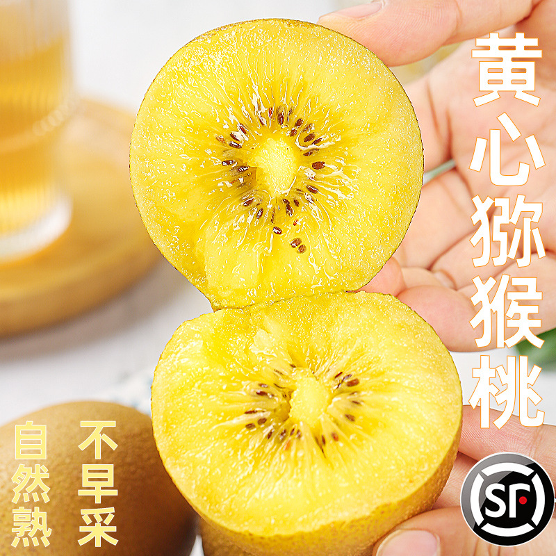 四川黄心猕猴桃奇异果新鲜应当季新鲜水果孕妇现摘整箱弥猴桃包邮