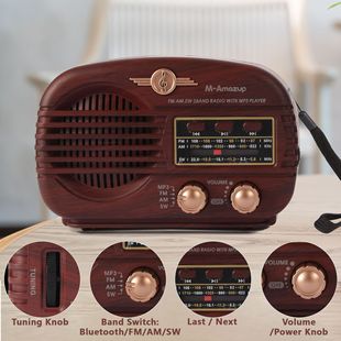 Retro Portable Full Frequency Full Band Bluetooth Radio Factory Direct Delivery