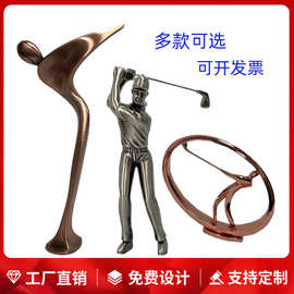 现代抽象高尔夫人物配件体育赛事冠亚季军奖杯金银铜奖泰克威礼物