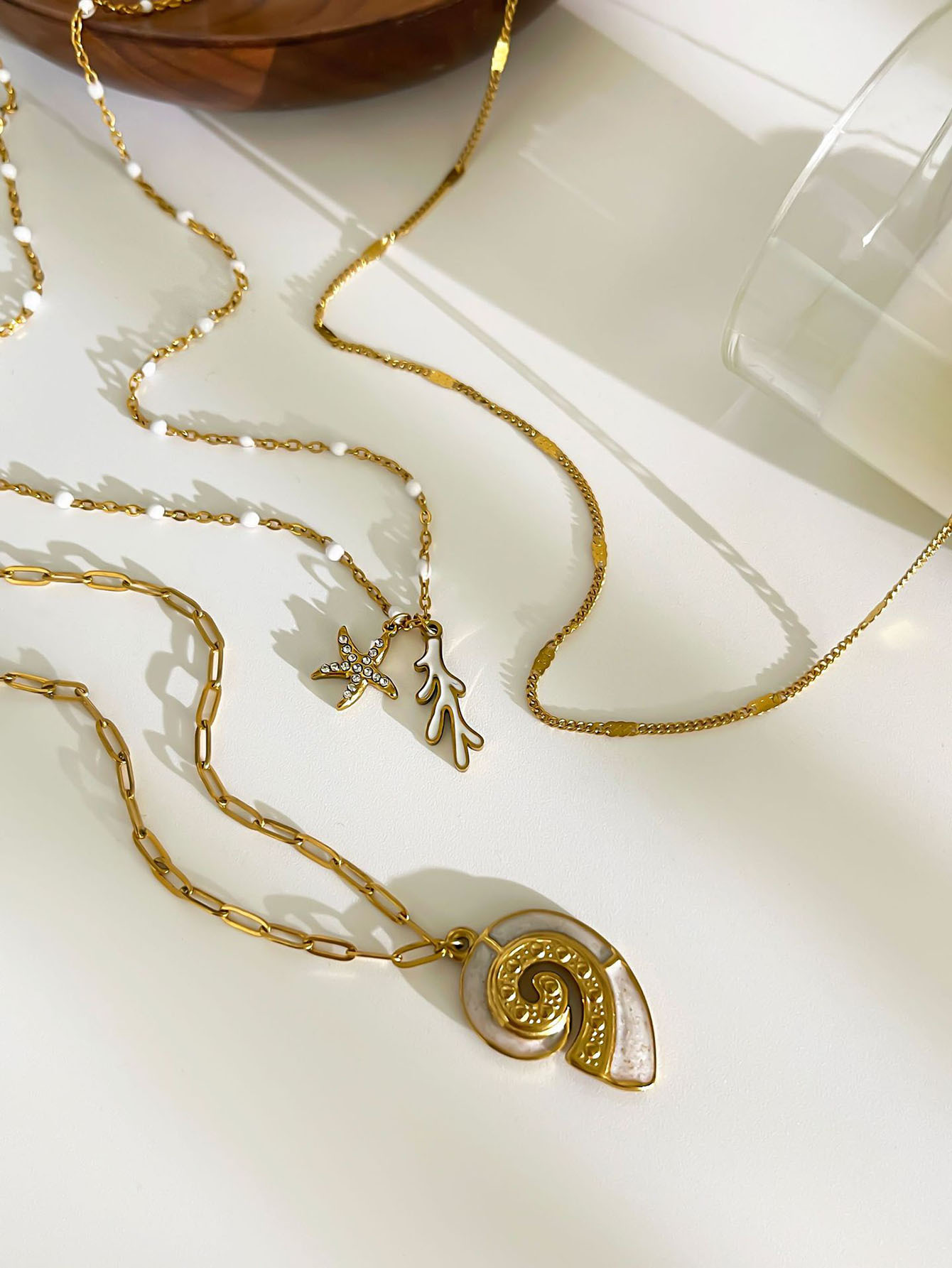 Holiday, Banquet Occasion 316L Stainless Steel Material Geometric Pattern 316L Stainless Steel Geometric Waterproof Non Tarnish Surgical Steel Casual Marine Style Simple Style Paperclip Chain Cable Chain Pendant Necklace For Women's