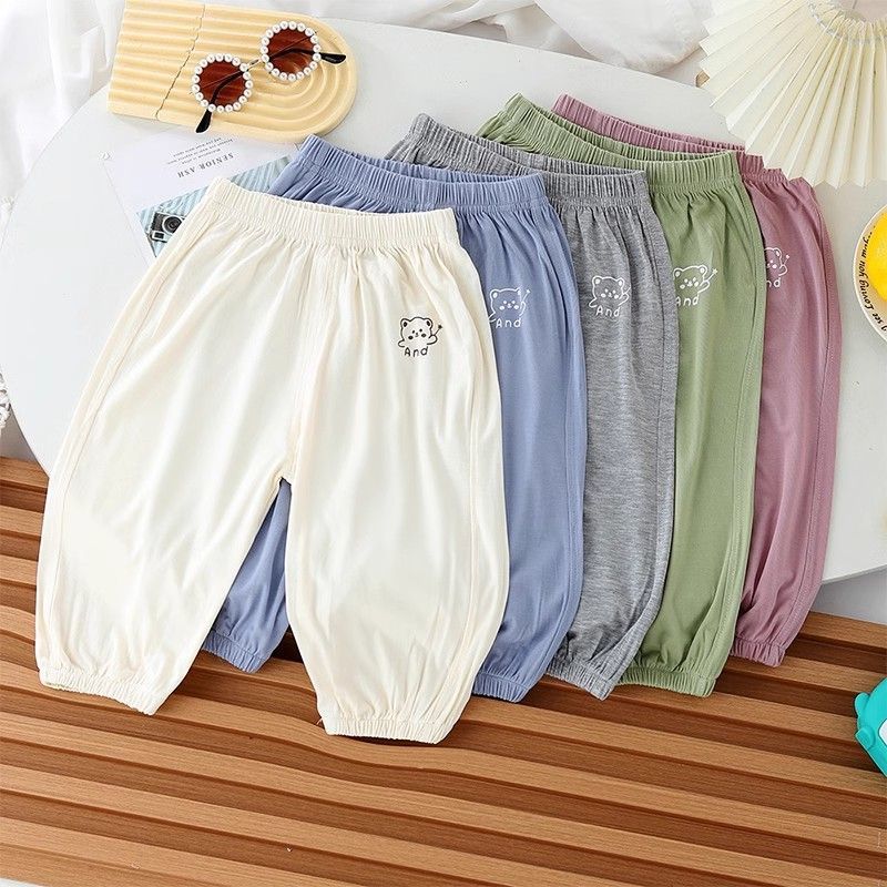 Children's Anti-Mosquito Pants Summer Thin Boys' Summer Pants Girls' Ice Silk Pants Infant Baby Bloomers