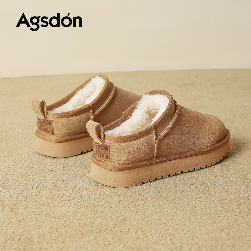 Botas de nieve de fondo grueso para mujeres 2025, nuevos zapatos de algodón de invierno gruesos con un pedazo de pan