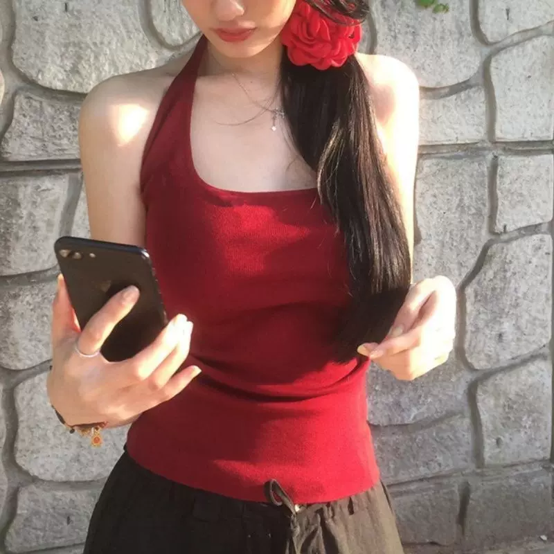 挂脖上衣吊带背心美背女夏季内搭外穿文胸一体打底抹胸带胸垫裹胸