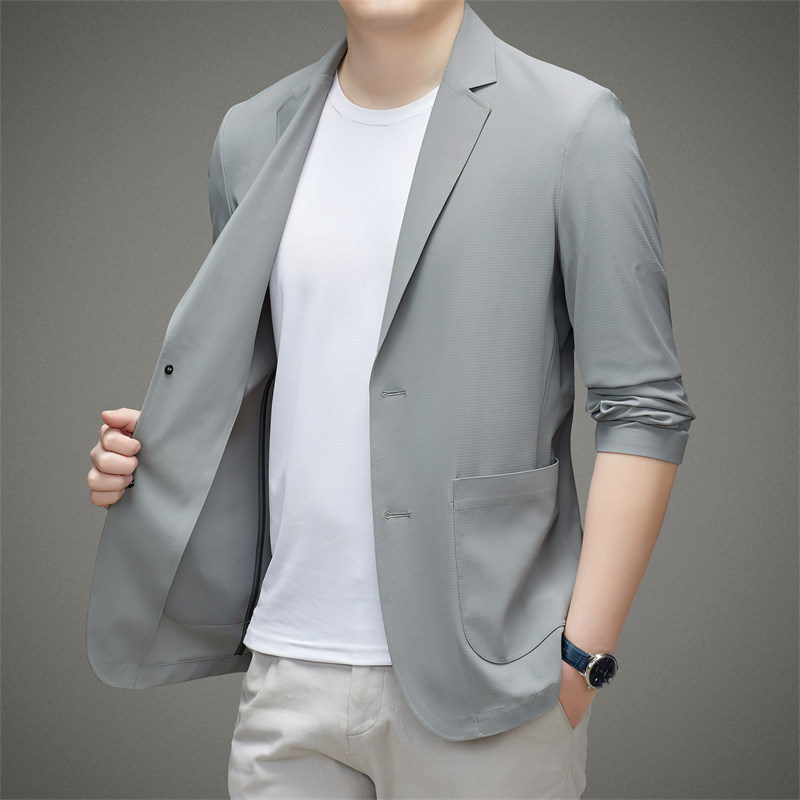 Spring and Summer Ice Silk Sun-Protective Casual Blazer 2026 Men's Casual Suit for Young and Middle-Aged Men Business Cross-Border Wholesale New Model