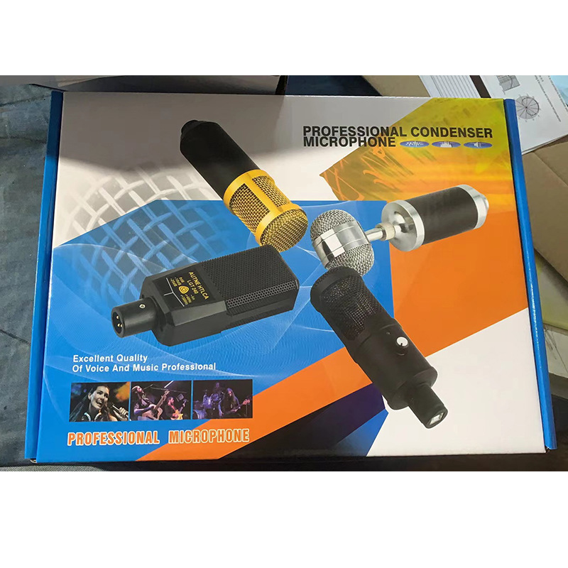 Cross-border desktop condenser microphone wired microphone Computer mobile phone karaoke wired microphone bracket suit