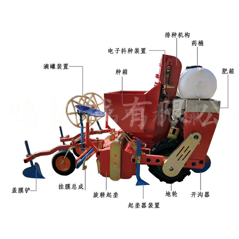 单垄双行土豆播种机 加固种土豆的机器 地蛋洋芋单垄双行铺地膜