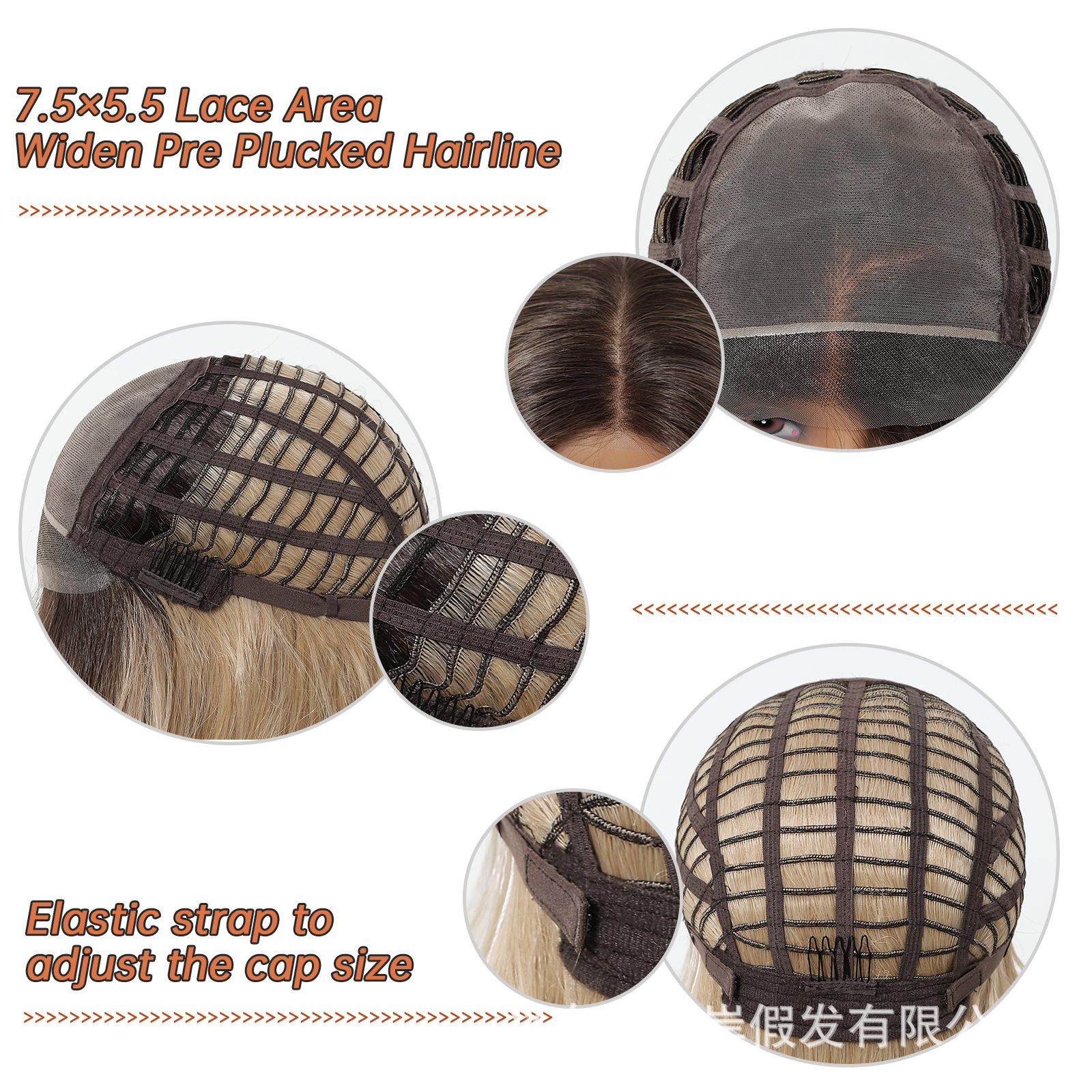 Nuevo MONO importado cabello de seda completa peluca libre de costura realista gradiente dorado cabello recto peluca mujer cubierta de cabeza