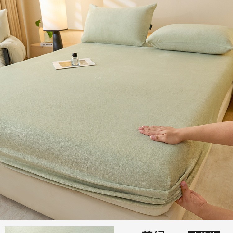 Leche cama de terciopelo 2026 nuevo invierno más terciopelo espeso brida de coral cama de terciopelo sábanas colchón cubierta protectora