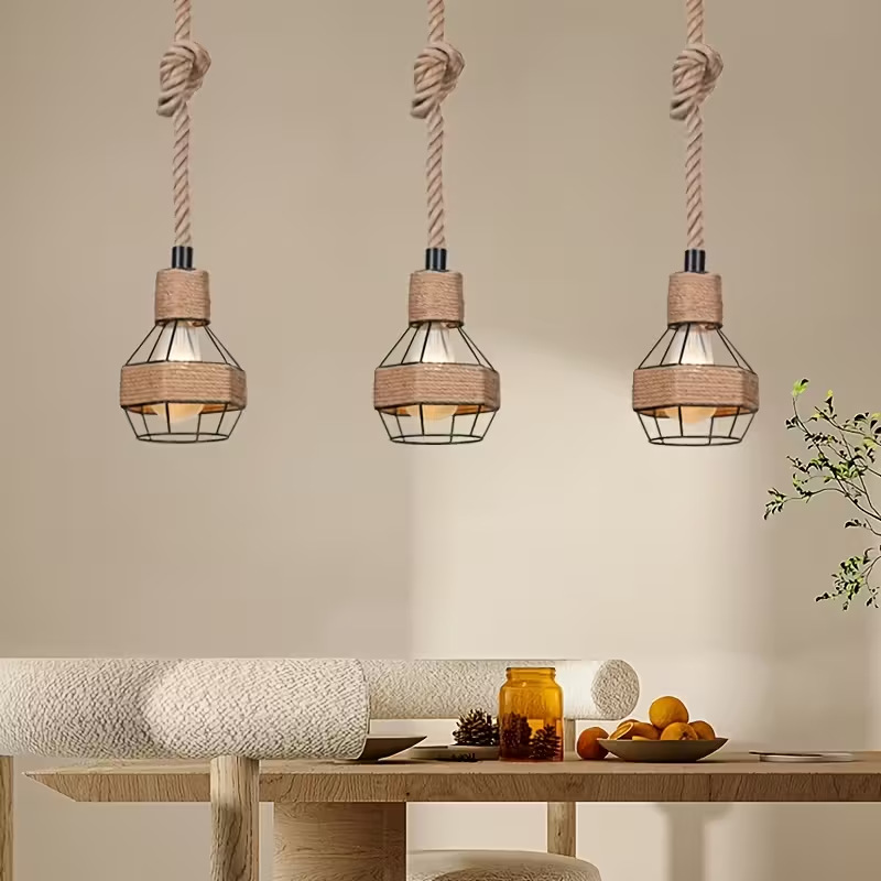 Individualidad creativa de estilo americano campesino granada de cuerda de cáñamo retro industrial café restaurante bar lámpara decorativa
