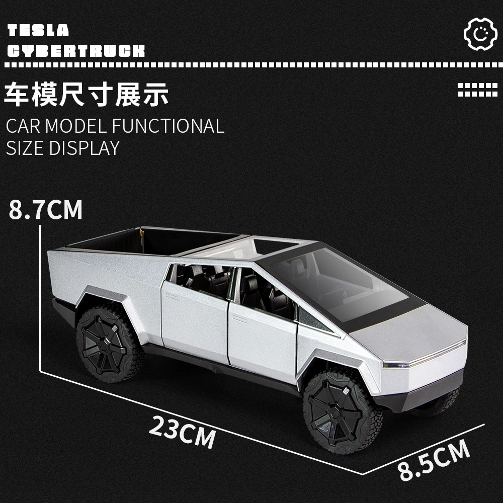 Боевой Tesla Сплав Автомодель 1:24 – Реалистичная, импорт напрямую с завода, серый/зеленый/серебристый, тespick грузовик