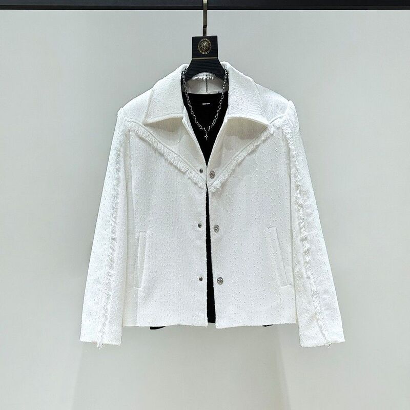 2025 New Niche Design Short Style Small Fragrance Jacket Tassel Design High-End Casual Loose Trendy Jacket