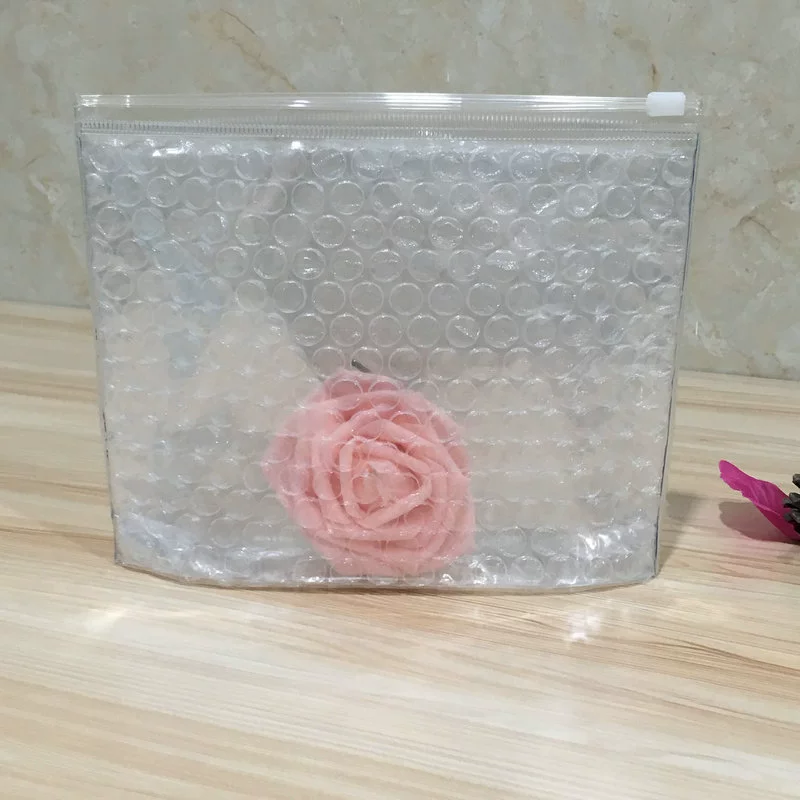 Противоударный и небьющийся пакет на молнии из пузырчатой ​​пленки из ПВХ, защитный пакет для упаковки ювелирных изделий, рекламный пакет для подарков, печать логотипа