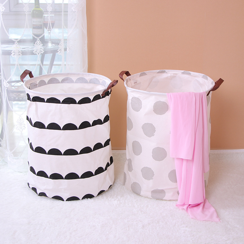 Nueva cesta de almacenamiento plegable de algodón y lino cesta de lavandería multi-Patrón al por mayor casa dormitorio cesta de la ropa portátil