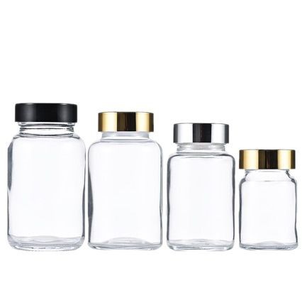Vidrio esmerilado medicina botella de cápsula de glaseado transparente botella de Cordyceps botella de medicina sellada botella de subenvasada transparente botella de productos para el cuidado de la salud