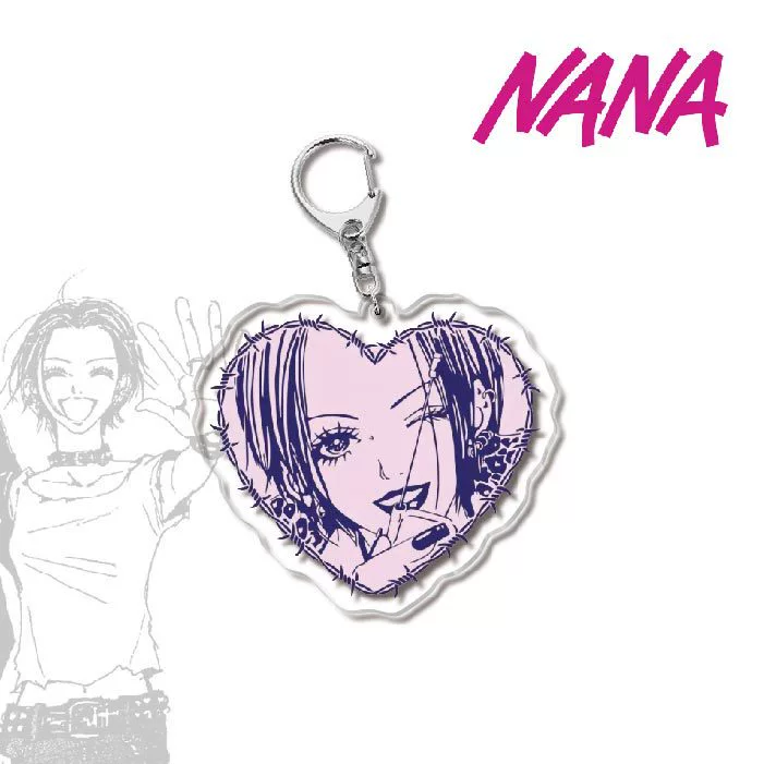Keychain (NANA) double‑sided printed, translucent membrane, metal ring, assorted designs
