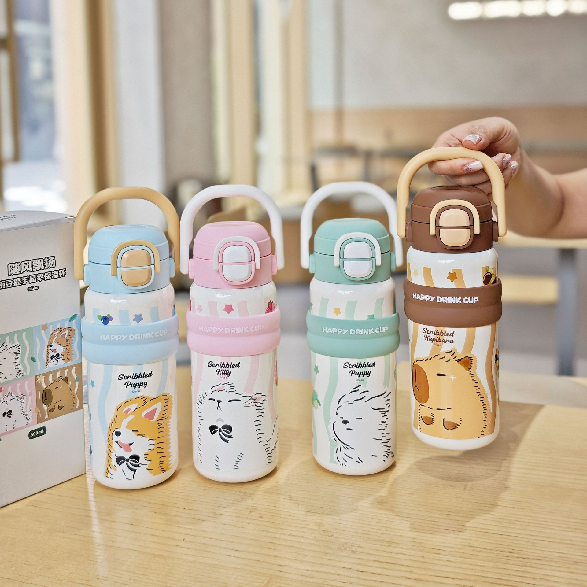 Taza termo portátil para niños para mujer 2025 nuevo estilo de alto valor para estudiantes varones que van a la escuela taza de bebida doble especial botella de agua portátil