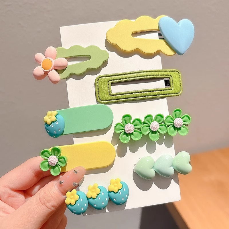 Horquilla de dopamina de color para niños 2025 nuevo estilo niña flequillo lateral horquilla niña frente cabello roto tocado