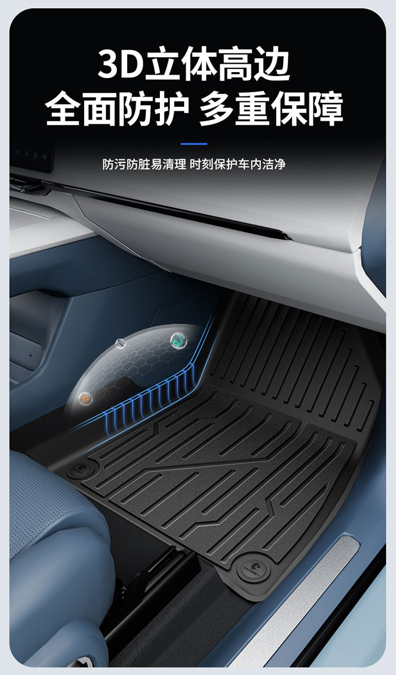 Suitable for Zeekr 001 007 007Gt 7X 8X 9X Special Vehicles, All-Weather Tpe Car Floor Mats