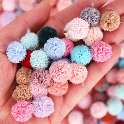 Cross-border hot sale 1cm Korean style elastic mesh ball flower ball lace mesh DIY hair ball accessories