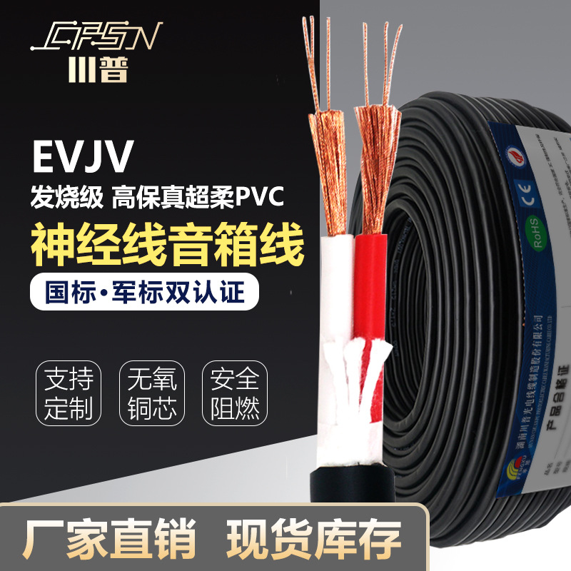 EVJV神经线室外专业护套音响线户外演出舞台音箱纯铜喇叭线 2*2.5