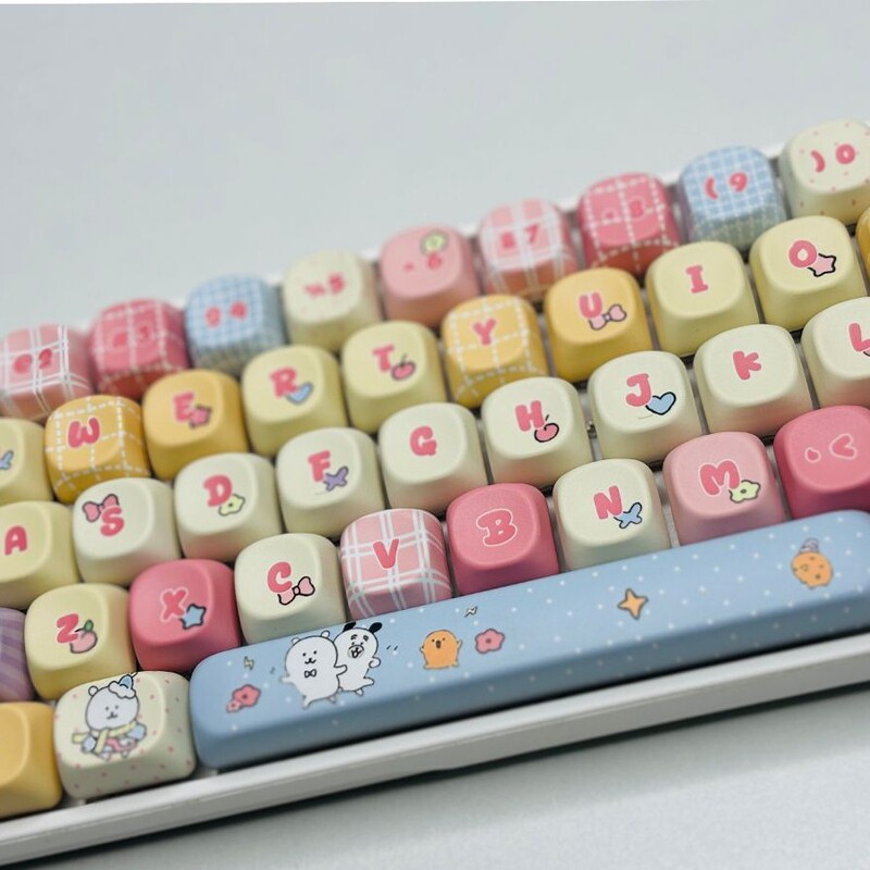 Factory Spot Wholesale Usachi Cute Style Moa Height Pbt Five-Sided Sublimation Keycap Cross-Border Amazon