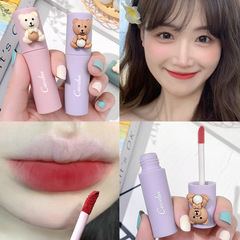 CUODUI Plush Bear Velvet Fog Lip Mud Ins Sheer Matte Lip Lacquer, Non-Sticky, Hydrating, Affordable Lipstick for Students