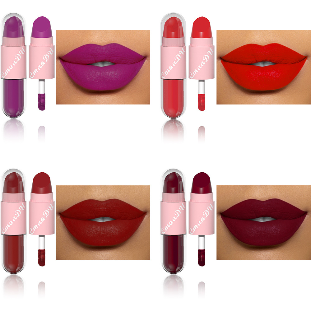 Check it out! Link Disclaimer - Exclusive for foreign trade :CmaaDu Face Color Lipstick and Lip Gloss Two-in-one Matte finish undefined