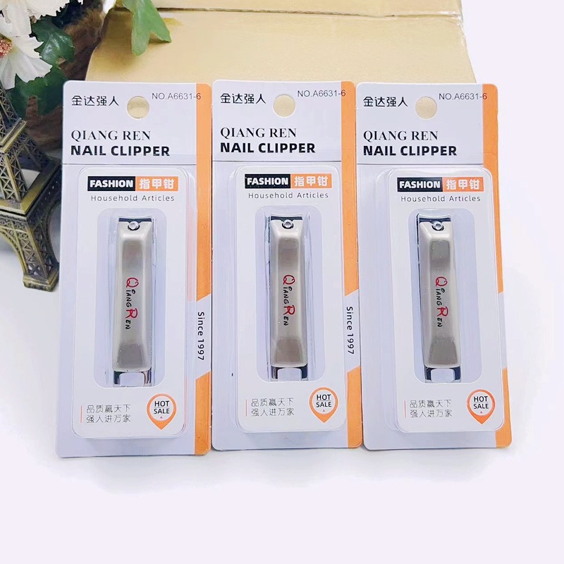 New strongman A6631-6 nail clippers single package flat stainless steel nail clippers supermarket supply nail clippers