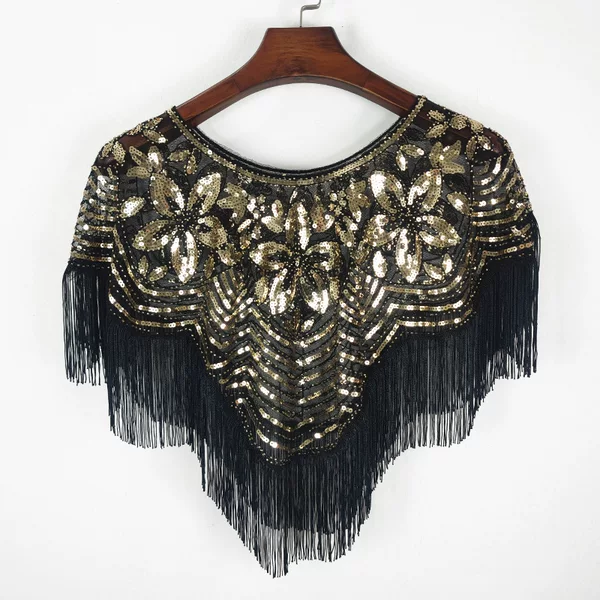 Sequined shawl tassel ladies summer sunscreen thin coat mesh embroidered beads outside the dress cross-border Europe and the United States foreign trade