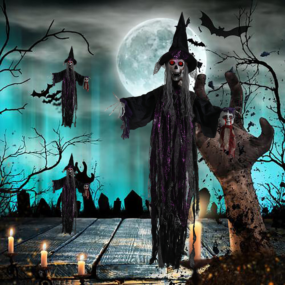 Casa embrujada ktv accesorios de diseño de lugar tela de espuma gris azul fantasma colgante decoración de Halloween juguete fantasma esqueleto de terror