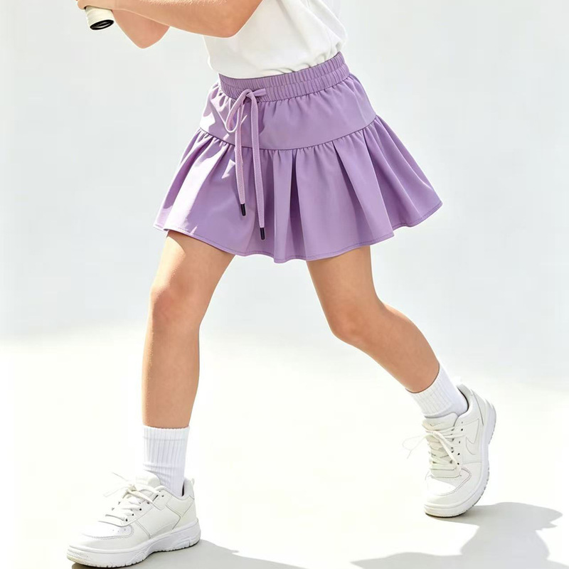 New cross-border product: Girls' butterfly shorts with lined pockets, sporty flowy skirt, 2-in-1 running and tennis skirt