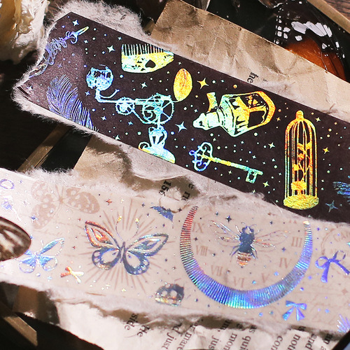 Lover of Letters Laser Washi Tape Fantasy Beauty Handbook Starry Sky Snowflake Universe Hot Stamping Tape