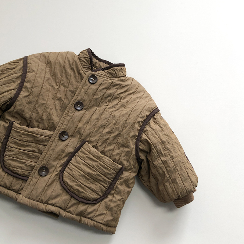Estilo artístico de algodón acolchado abrigo de invierno nuevo bebé de los niños estilo coreano mori algodón acolchado abrigo niños y niñas caliente engrosada top