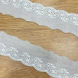现货批发 蕾丝花边链条花边 棉布平绣镂空刺绣棉线水溶花边条码