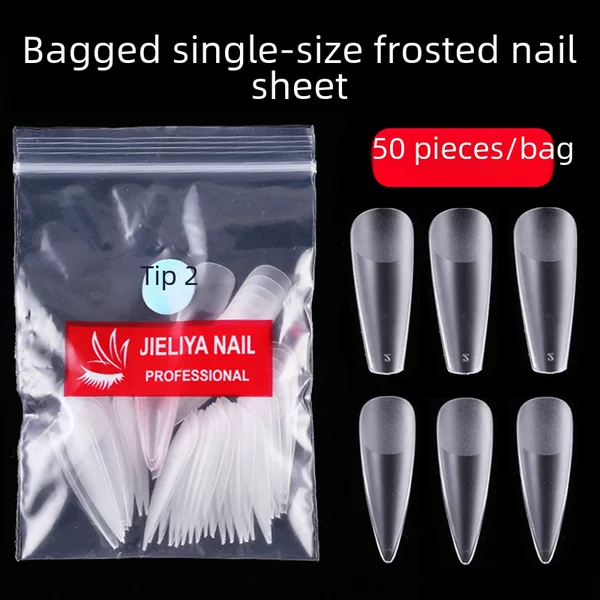 Manicure Frosted Single Size Nails 50/Bag Long Tip Ladder Refill Fake Nails Handmade Wearable Nails Patch Wholesale