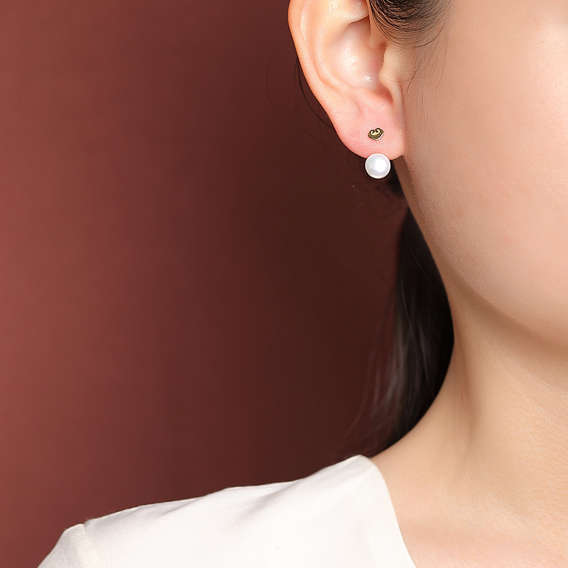 Khuyên tai bạc S925 mạ vàng đính đá thủy ngọc hồng mã não hình tròn — Thanh Thủy Ngọc