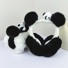 新款保暖卡通耳罩冬季男女生可爱立体熊猫毛绒护耳防风耳暖防冻