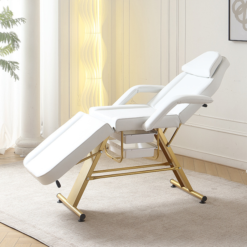 Golden Luxury Folding Bed, Beauty Salon Special Massage Bed, Tattoo Bed, Physiotherapy Bed, Foot Massage Tattoo Manufacturer Customized