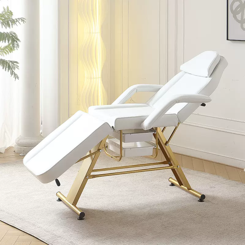 金色豪华折叠床美容院专用按摩床纹身床理疗床足疗刺青厂家定制