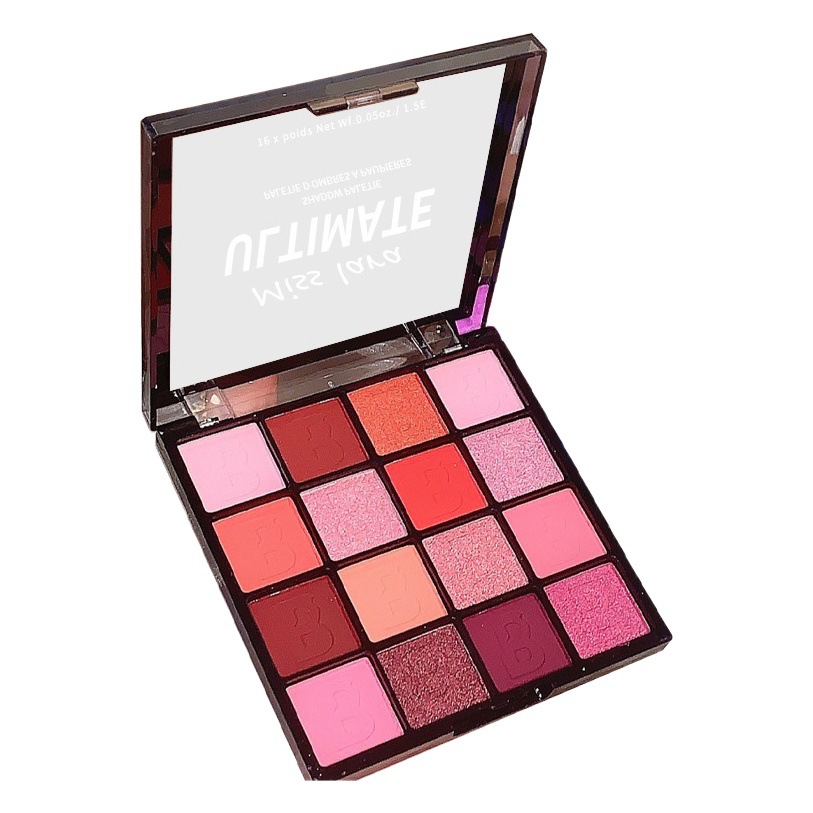 Makeup Miss Lara 16-Color Blue Jam Eyeshadow Palette Cross-Border Version Pearlescent Glitter Sequin Enchantress Eyeshadow Palette