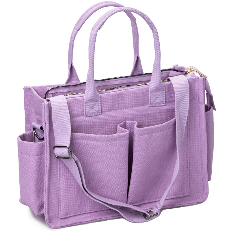 Women's Large Canvas Tote with Pocket Laptop Crossbody Bag Wallet Daily Bag Tote