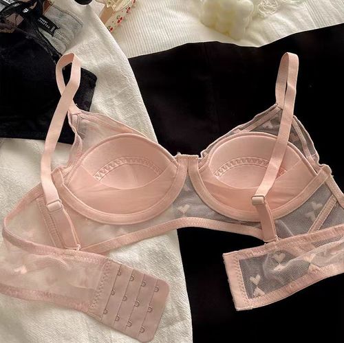 Japanese sweet lace underwear for female students in high school, junior high school, no rims, small breasts, anti-sagging thin breathable bra