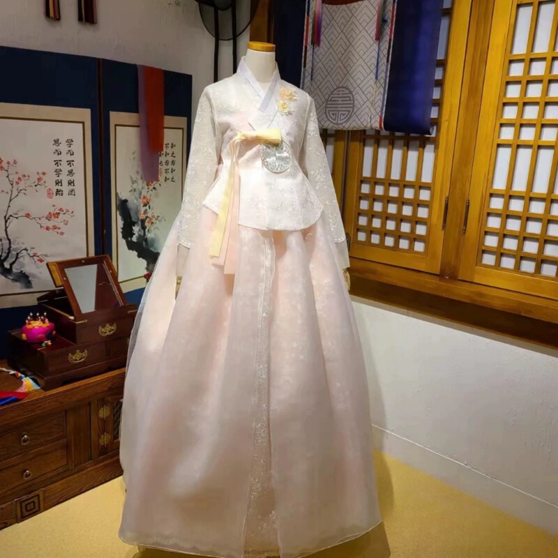Hanbok New Korean Clothing Family Women's High-end Genuine Yanji Internet Celebrator Photographing Palace Dress Daily Performance Dress Super Fairy