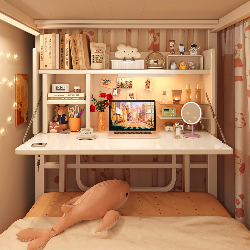 Simple Dormitory Bed Table for College Students, Laptop Desk for Bunk Beds, Lazy Bedroom Bay Window Table