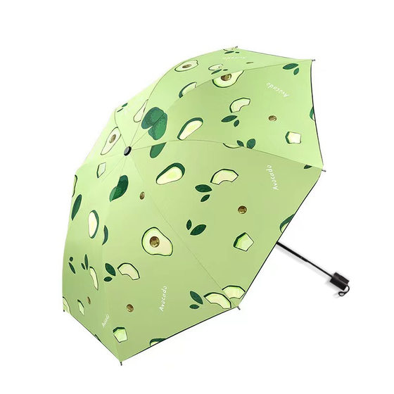 Manual fruit umbrella dual-purpose folding black rubber sunscreen sun umbrella small fresh fruit fun sunny umbrella printing manufacturers wholesale