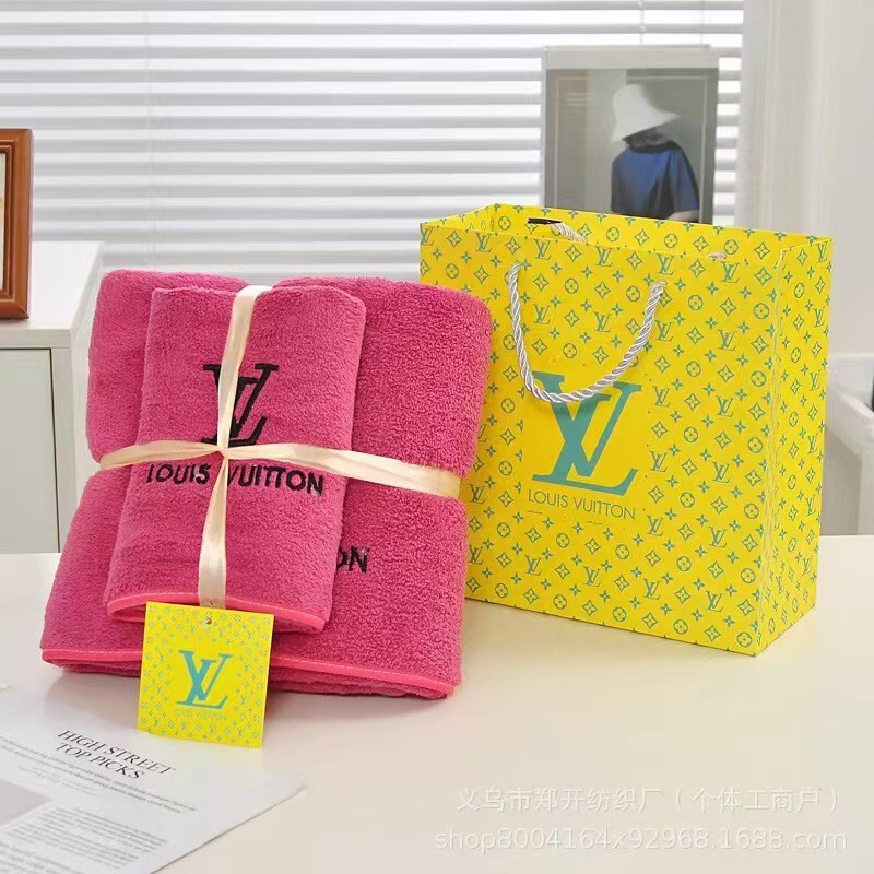 Cross-Border Trendy Brand Bath Towel Coral Velvet Towel Set Two-Piece Set Soft Absorbent Face Towel Bath Beach Towel