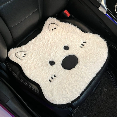 Winter Thickened Stuffed Warm Seat Seat cushion, seat cover - winter-plush-west-highland-cute-puppy-front-seat-cushion-single-no-specifications